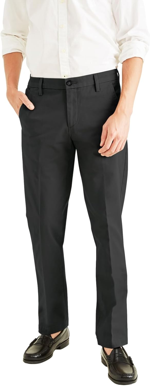 Dockers Herren Freizeithosen Slim Tapered Fit Workday Khaki Smart 360 Flex Pants 28W / 30L Schwarz,