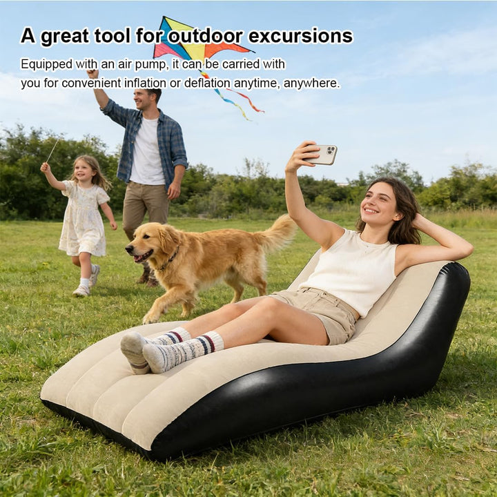 Aufblasbares Sofa, Aufblasbarer Sessel, Luftsofa, Campingsofa, Tragbare Flocking Aufblasbare Couch m