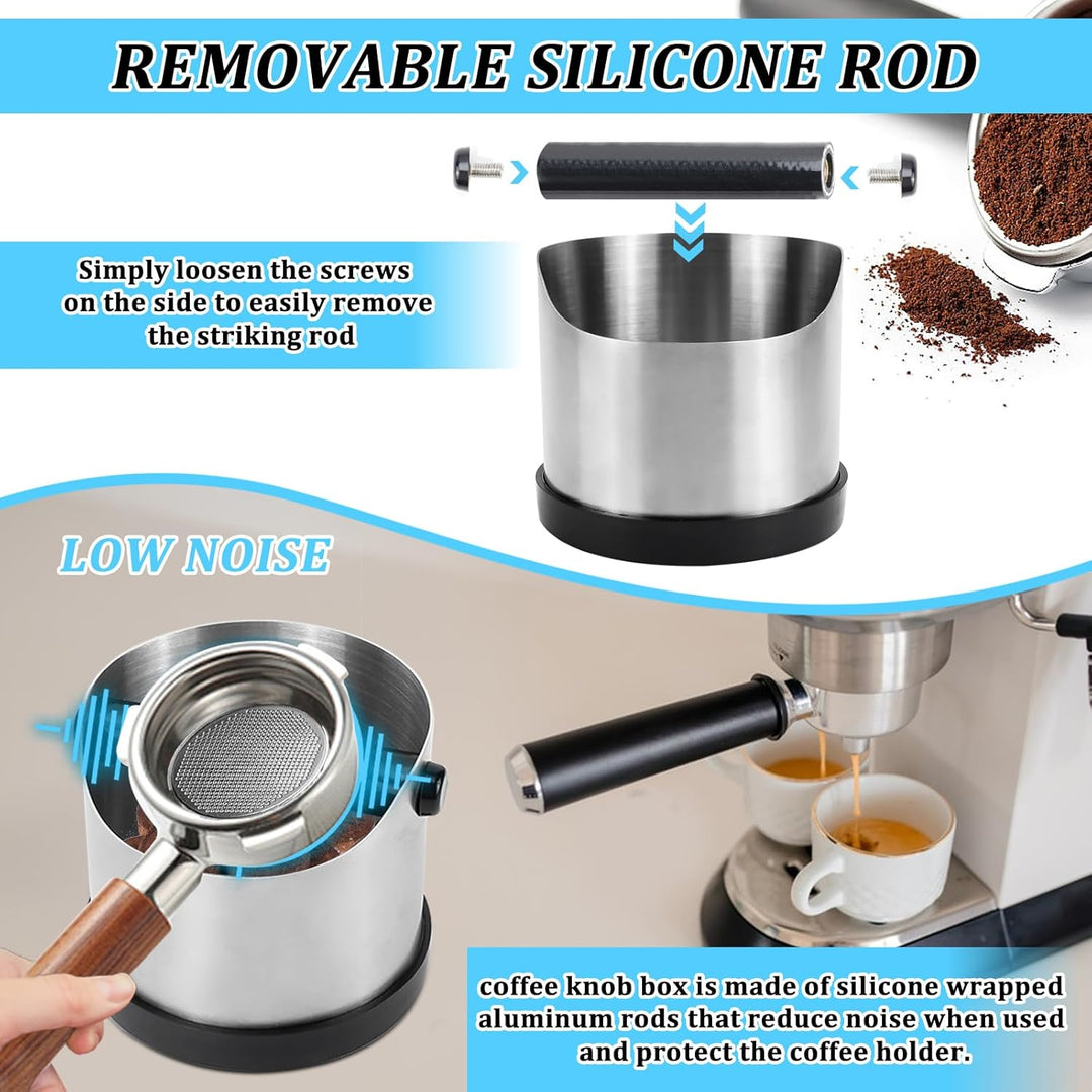 Abklopfbehälter für Siebträger, Kaffeesatz Abschlagbehälter, Kaffeesatzbehälter, Knock Box, Espresso