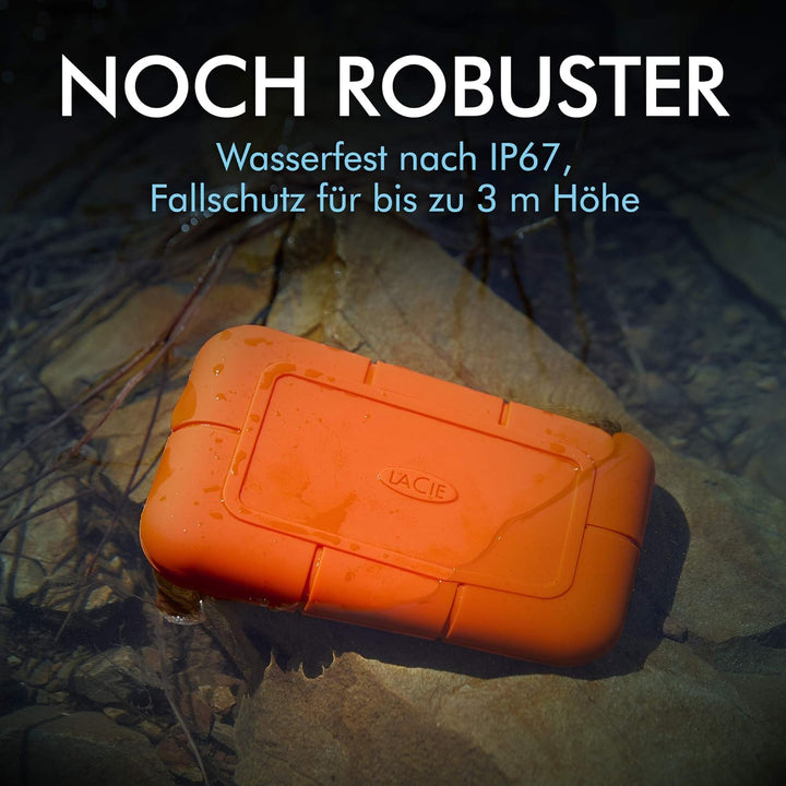 LaCie Rugged SSD externe SSD 500GB, 2.5 Zoll, PC & Mac, inkl. USB-C w/o USB-A Kabel, inkl. 3 Jahre R