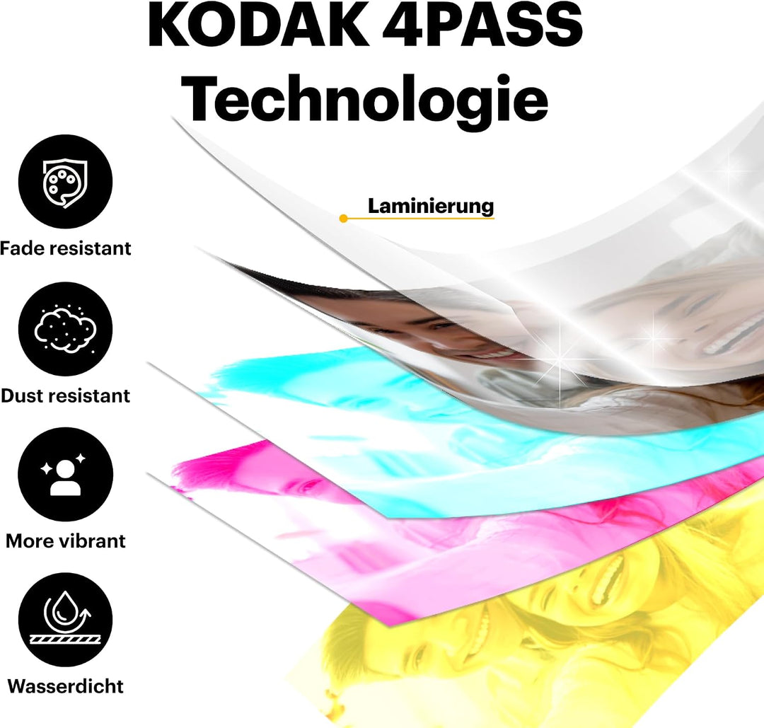 KODAK Mini Shot 3 ERA 7,6x7,6cm Sofortbildkamera, 38 Blatt, Gelb | Bluetooth, iPhone &amp; Android kompa