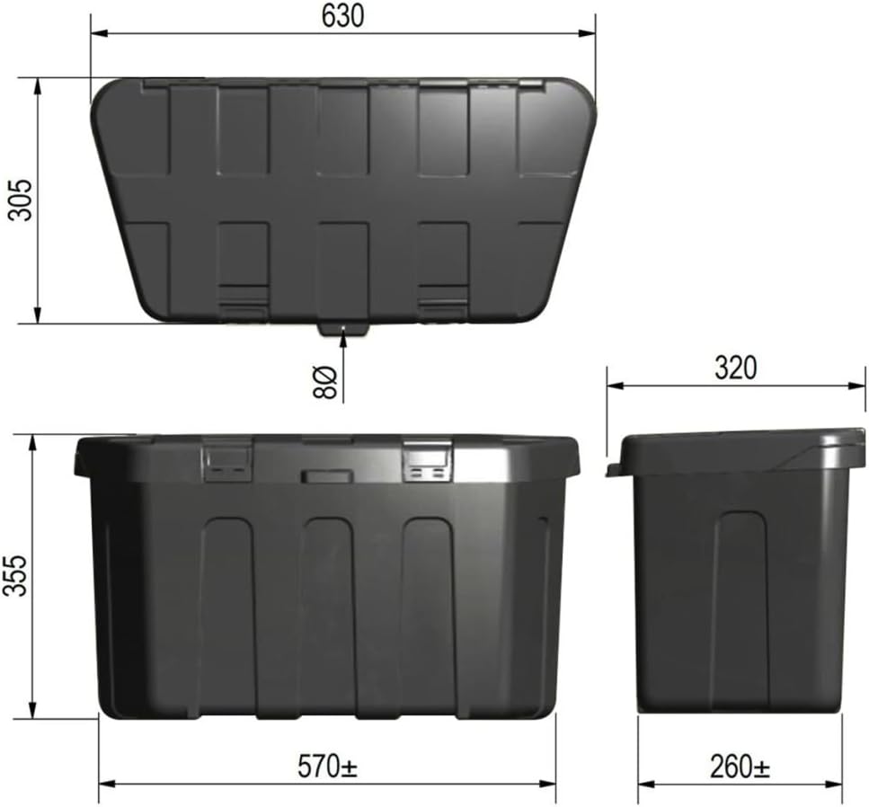 ProPlus CG Car Professional 340061 Aufbewahrungsbox Deichsel Kunststoff, 320 x 630 x H355 mm