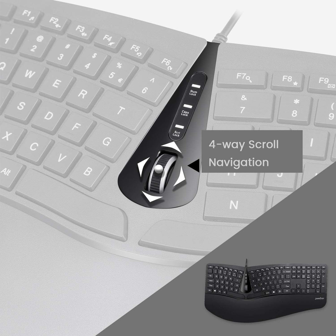 Perixx Periduo-505, kabelgebundene USB-Tastatur und vertikale Maus, Kombination mit Verstellbarer Ha
