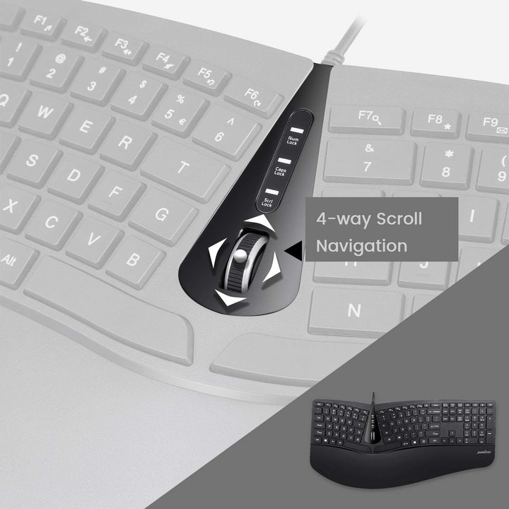 Perixx Periduo-505, kabelgebundene USB-Tastatur und vertikale Maus, Kombination mit Verstellbarer Ha