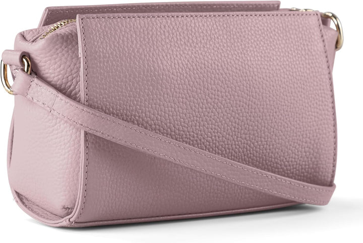Lazarotti Bologna Leder Umhängetasche Damen | verstellbarer Schultergurt | mittelgrosse Crossbody Ba
