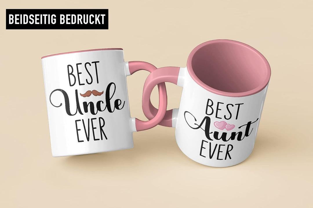 Trendation - Bester Onkel und Beste Tante Geschenk Set Tassen Geschenkidee für Tante und Onkel Gebur