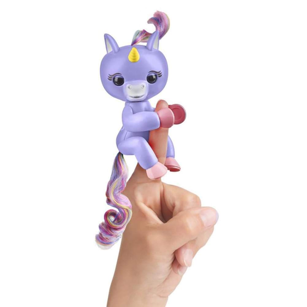 Fingerlings Einhorn violett mit Regenbogenmähne, interaktives Spielzeug, reagiert auf Geräusche, Bew