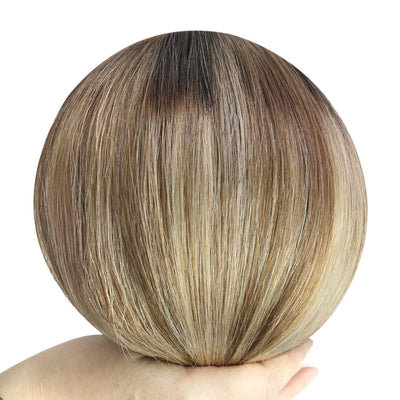 YoungSee Clip in Extensions Echthaar Balayage 40 cm Echthaar Clip in Extensions Braun Ombre Blond mi