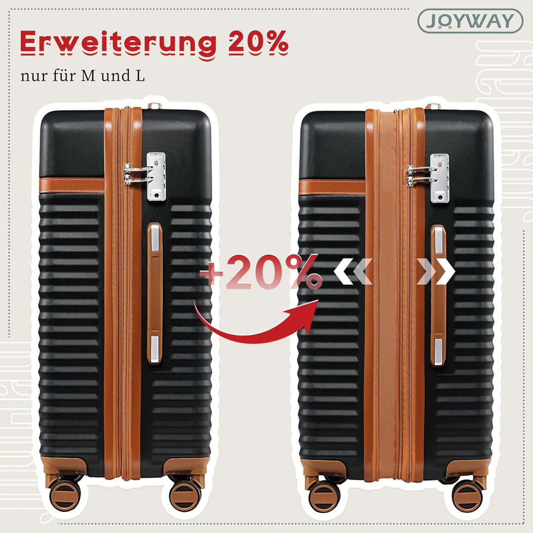 Joyway Koffer Trolleys Mittelgross Koffer, Hartschalen Reisekoffer mit 4 Rollen und TSA Schloss, Erw