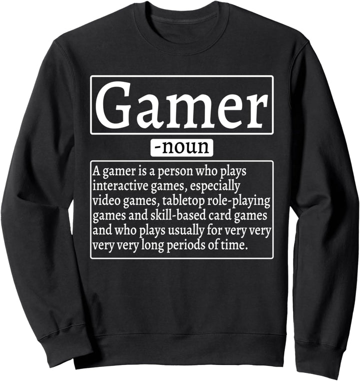 Gamer Noun Zocken Konsole Video Game Spieler Zockerin Sweatshirt