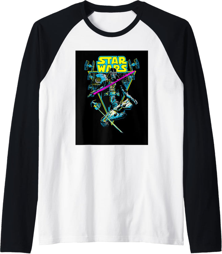 Star Wars Darth Vader Battle Vintage Retro Triangle Raglan