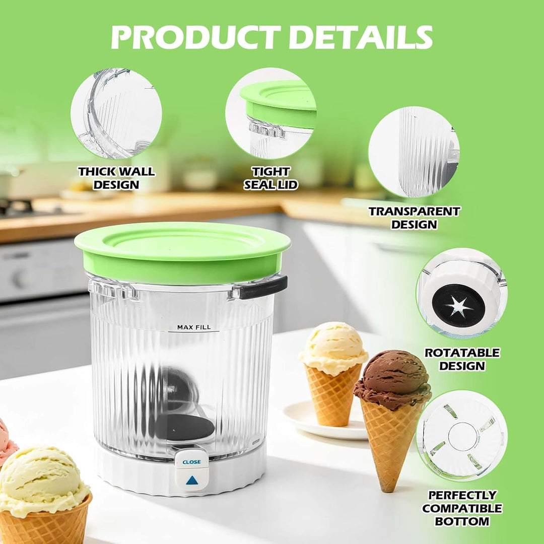 2 Stück Creami Swirl Behälter Kompatibel mit Ninja Creami NC700 und NC701, 480 ml Eisbehälter für Ni