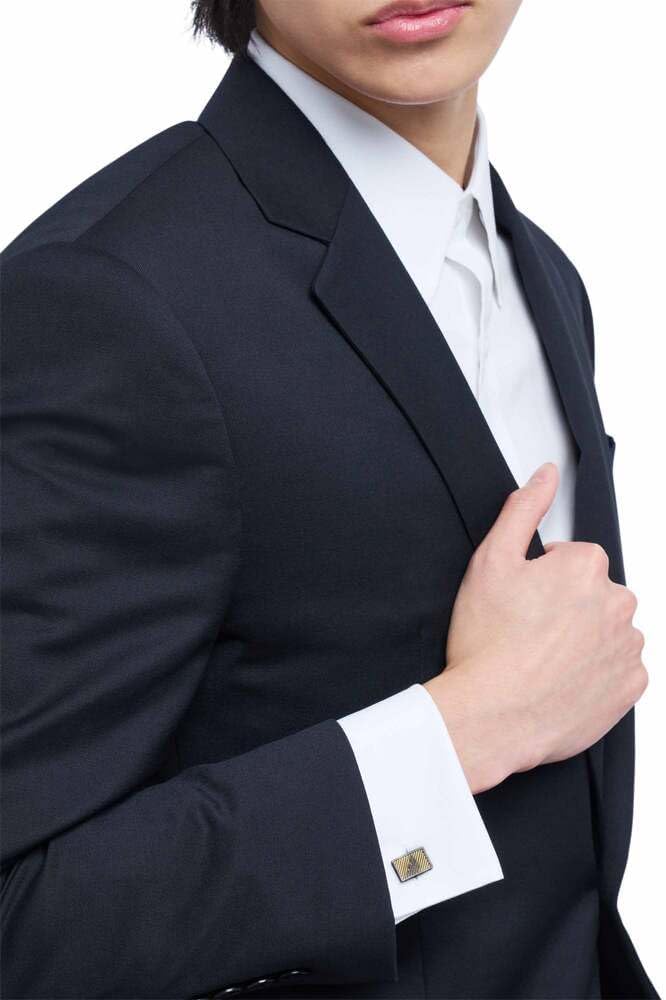 Emporio Armani Herren Manschettenknöpfe aus Edelstahl Silber und Dunkelgold, Silber und Dunkelgold