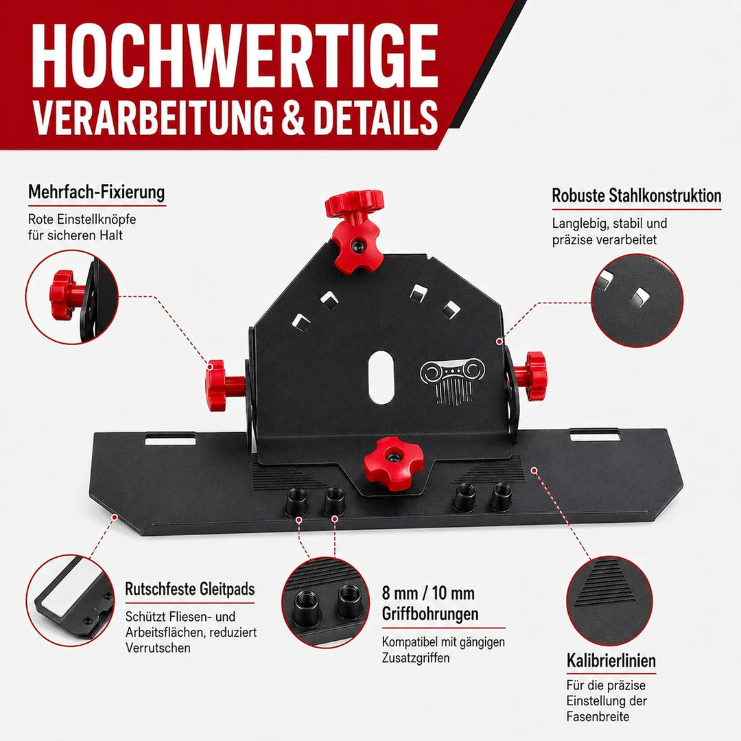 Fliesen Gehrungsschneider, 45 Grad Fliesenschneider für Winkelschleifer 115/125 mm Tile Cutter mit A
