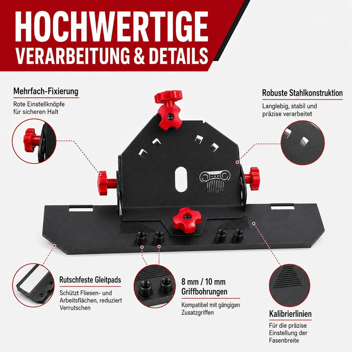 Fliesen Gehrungsschneider, 45 Grad Fliesenschneider für Winkelschleifer 115/125 mm Tile Cutter mit A