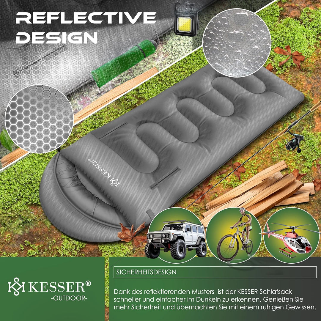 KESSER® Schlafsack Outdoor | Deckenschlafsack 3-4 Jahreszeiten | Camping-Sleeping-Bag für Erwachsene