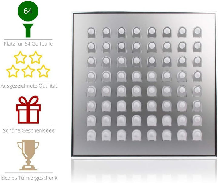 KNIX Premium Golfball Setzkasten aus Aluminium für 12, 24, 36, 48, 64, 80 oder 140 - Schaukasten, Go