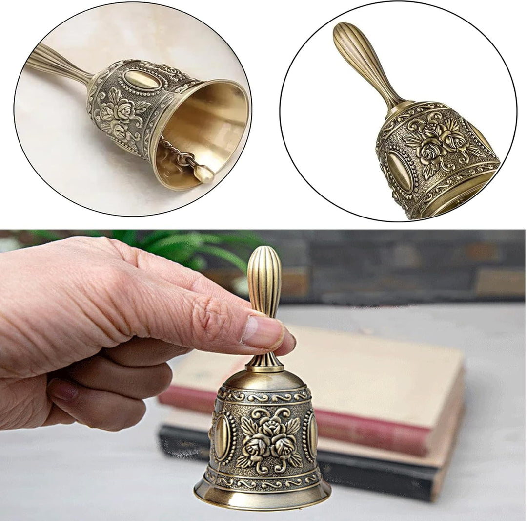 Handglocke, Hand Tischglocke,Klassische Zinklegierung Glocke Klingel, Tischklingel für Abendessen am