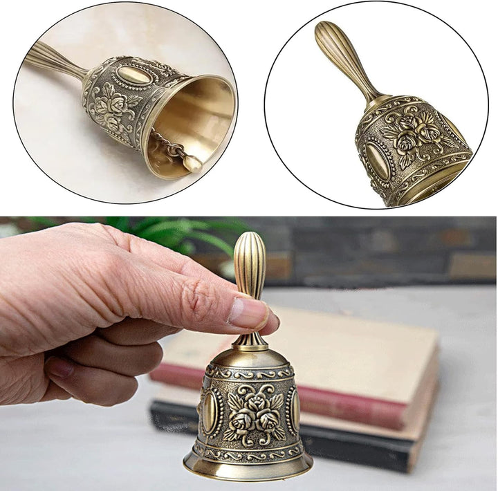 Handglocke, Hand Tischglocke,Klassische Zinklegierung Glocke Klingel, Tischklingel für Abendessen am