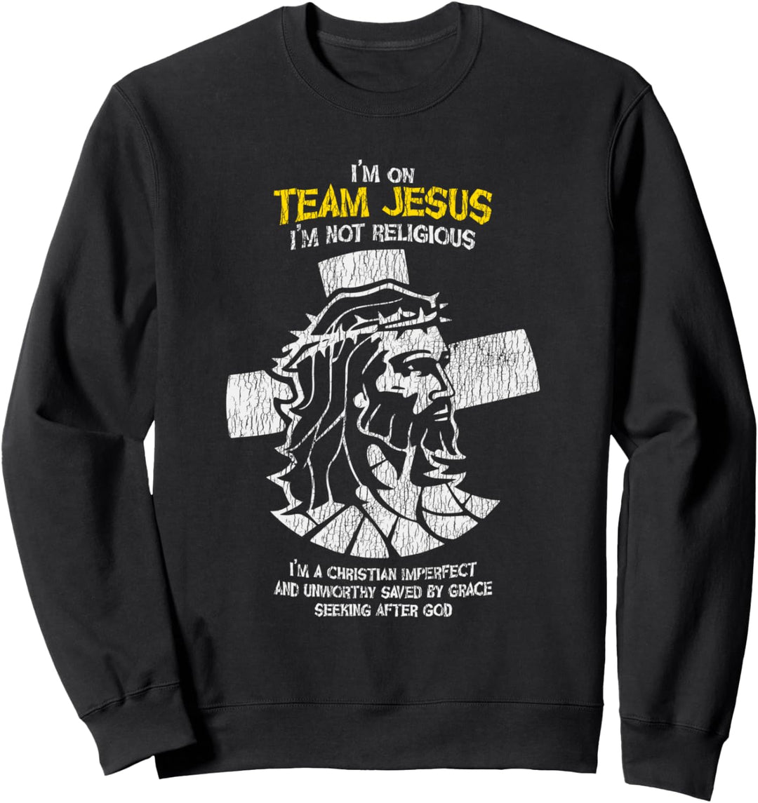 Vintage Team Jesus Kreuz Matching Group Jugend Christian Sweatshirt