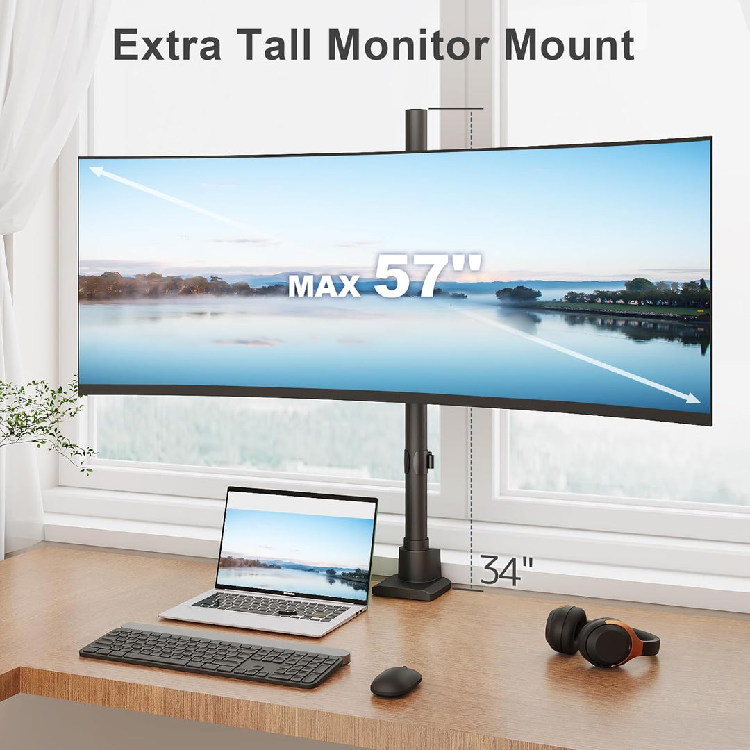 Monitor Halterung 1 Monitor 24-57 Zoll - Extra Hoch Höhenverstellbar Bildschirmhalterung, Monitor St