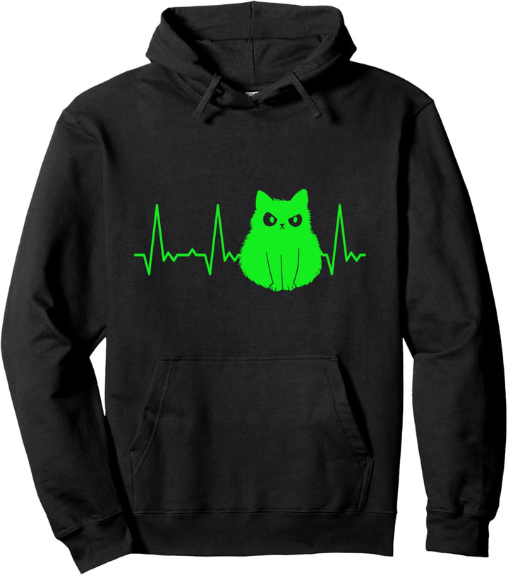 Herzschlag Katze Pullover Hoodie