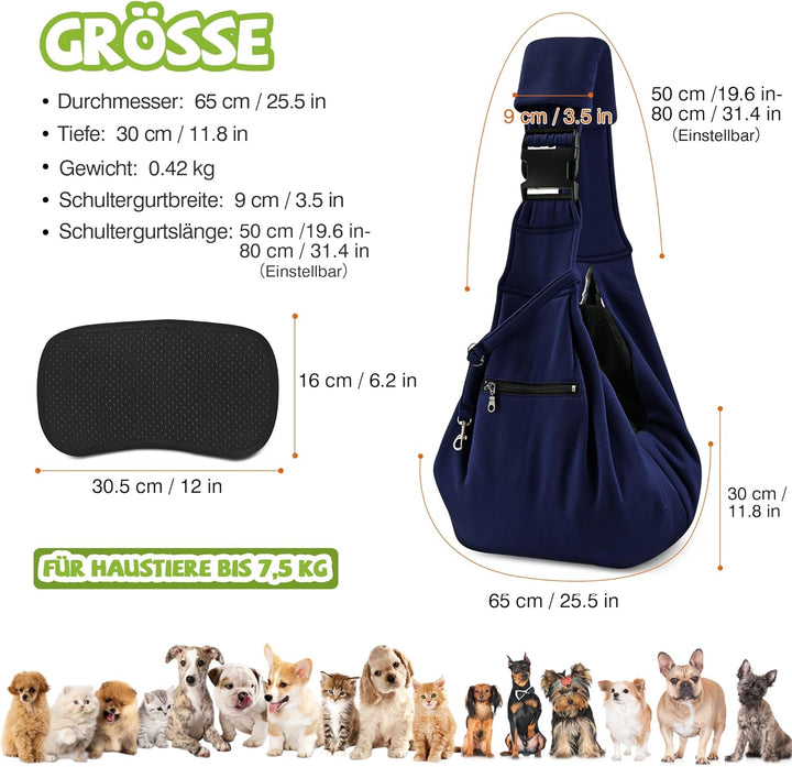 ALLSOPETS Hundetragetasche Atmungsaktive Bequeme Haustier Tragetasche für Kleine Hunde Katzen Sicher