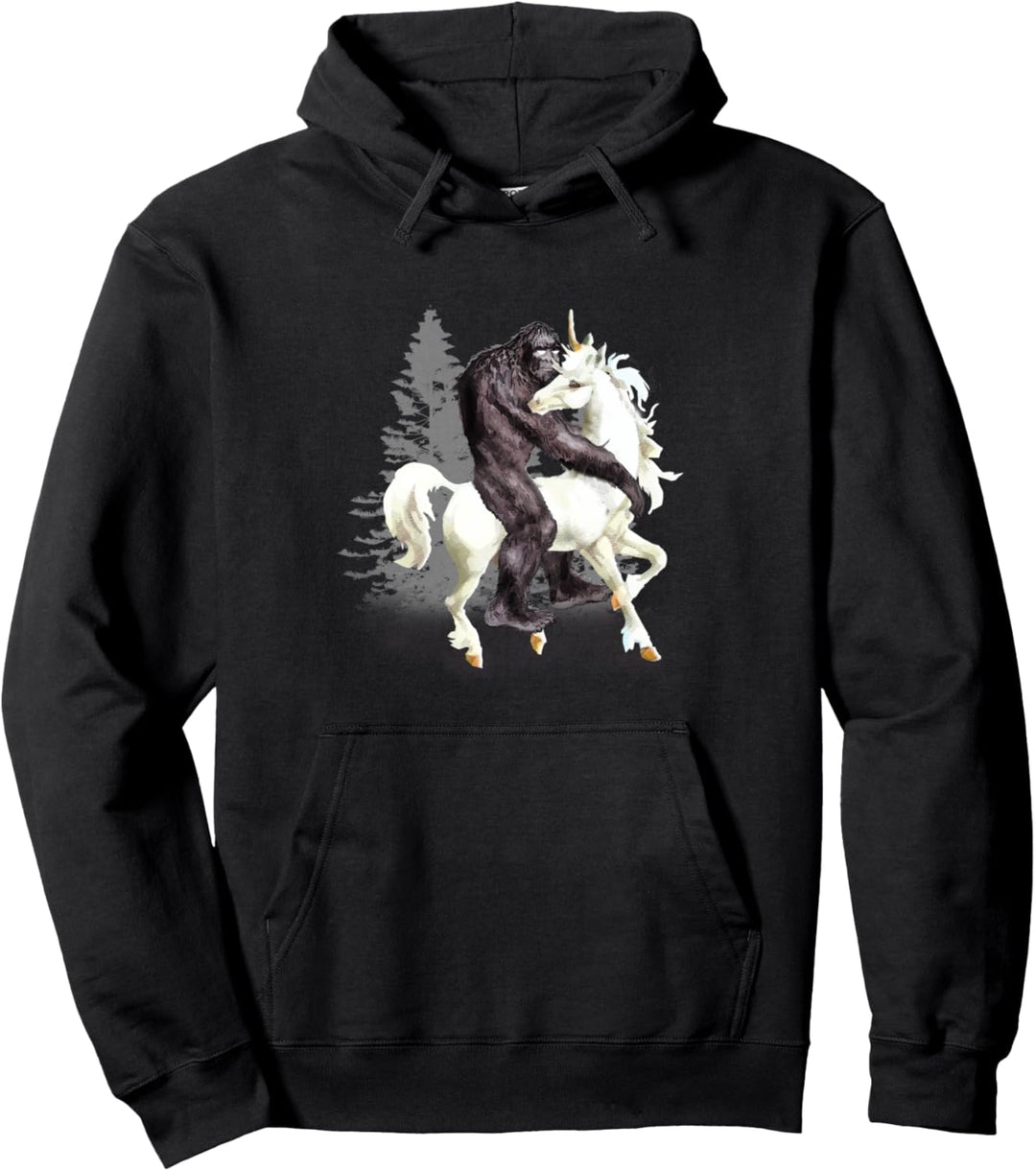 Bigfoot reitet Einhorn Lustiges Geschenk Fun Pullover Hoodie