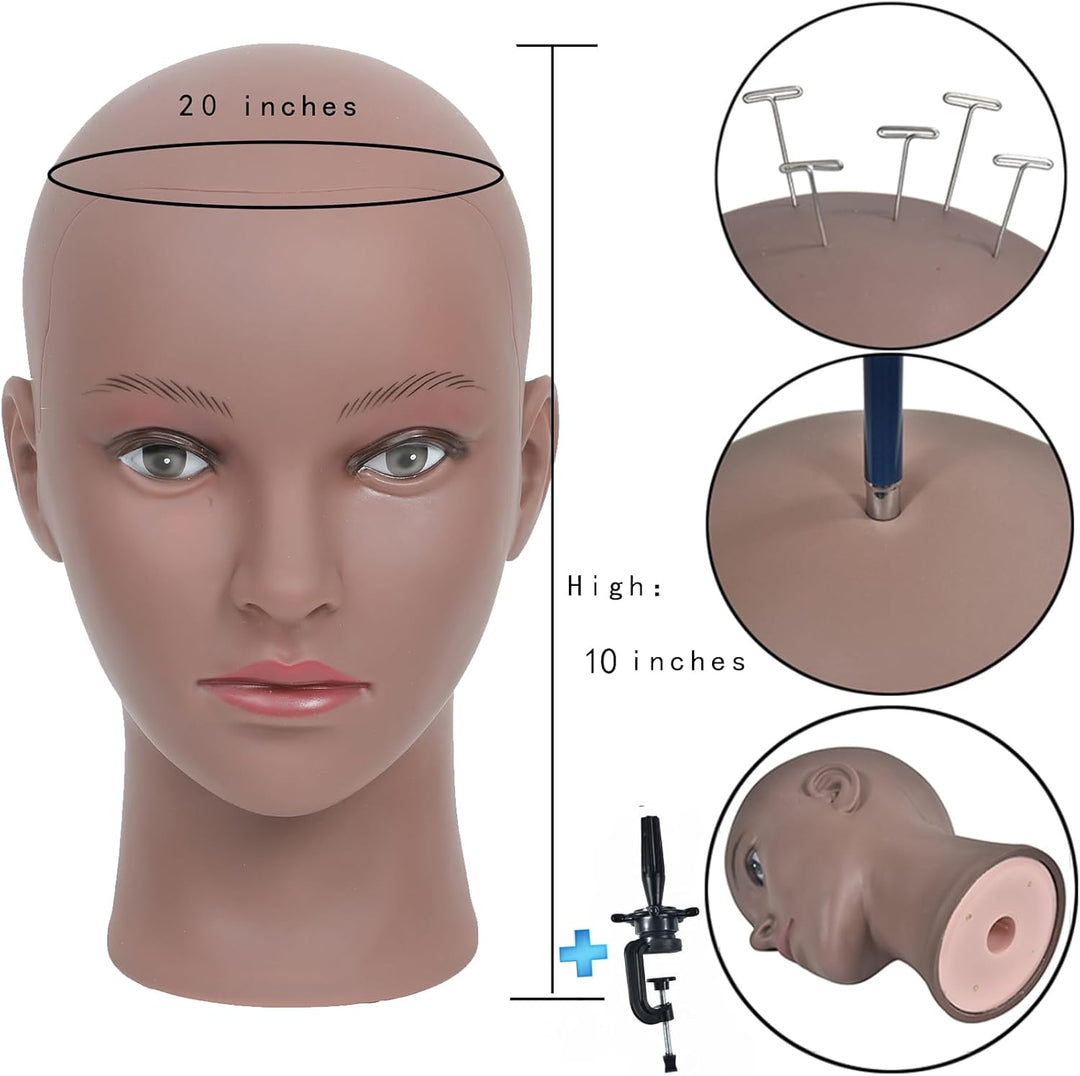 Schaufensterpuppe Kopf Glatze Afro Weibliche Kosmetologie Manikin Kopf für Perücken Machen Perücke D