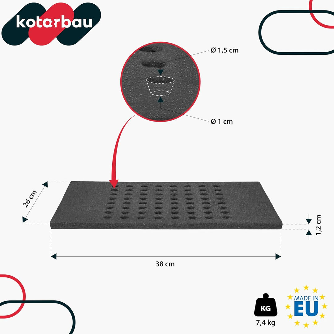 KOTARBAU® Gusseisen Kaminrost - 38 x 26 cm - Kaminofen Rost - Ascherost für Kaminöfen - Ofenrost - M