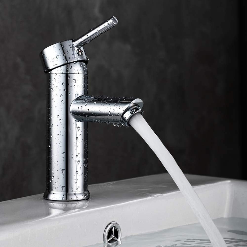 GAVAER Waschbeckenarmatur, modernes Design, aus hochwertigem Metall, verstellbar, warm und kalt E-70