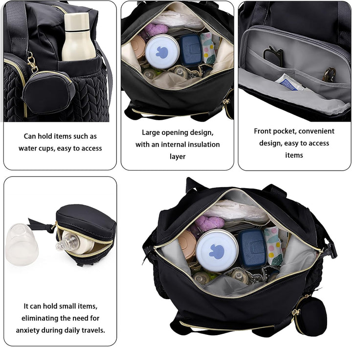 Multifunktionale Wickeltasche Gross, Mommy Bag Schultertasche mit Schnulleretui, Wasserdichte Baby W