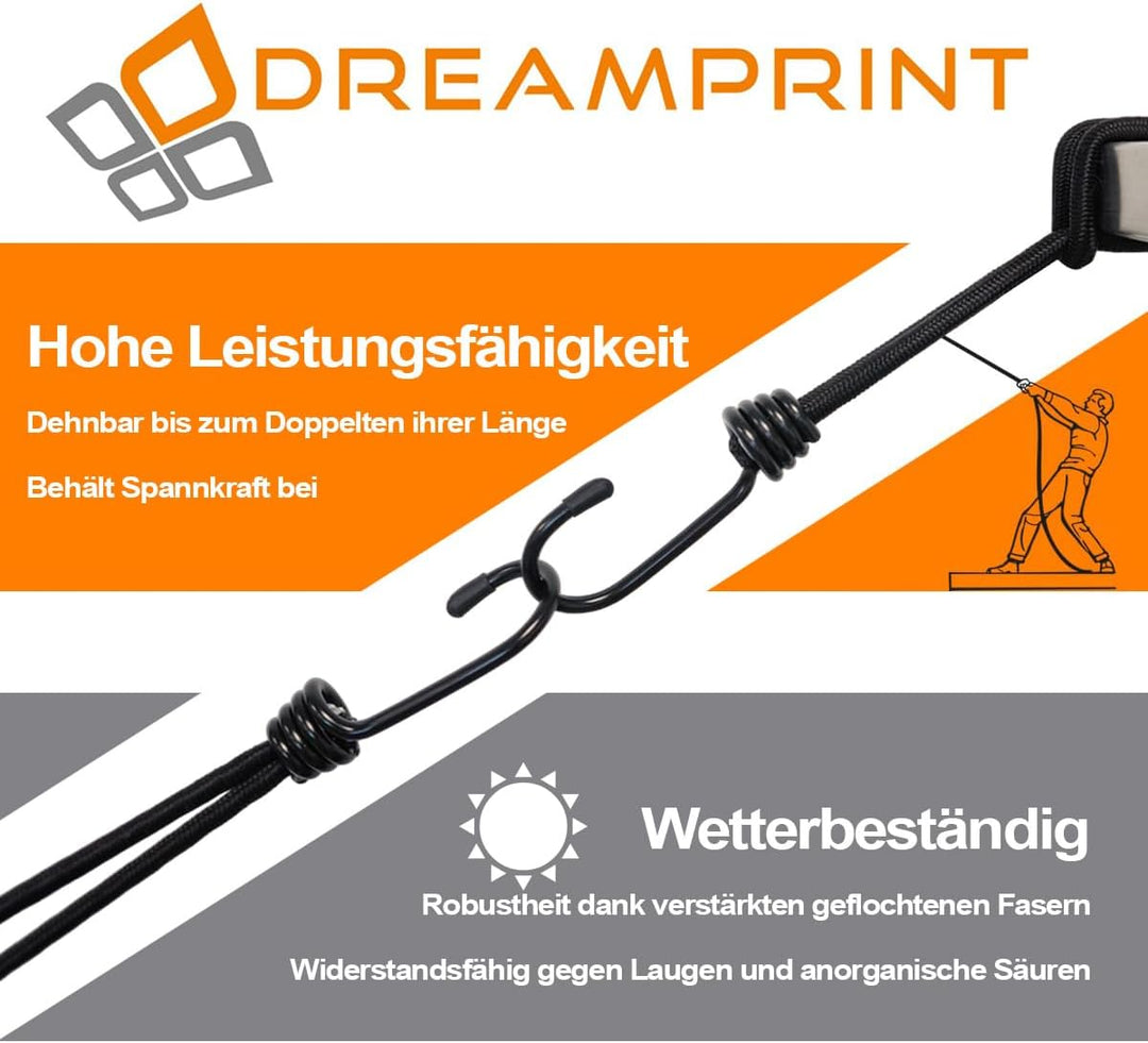 Expanderschlinge mit Haken Schwarz 6 mm 23 cm 75, 23 cm 75