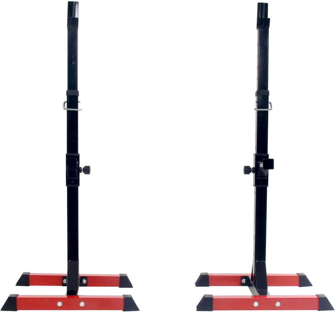 ISE Hantelständer Squat-Rack mit 6 Höhenverstellbar Langhantelablage,2 Einzelnen Ständern,Aus pulver