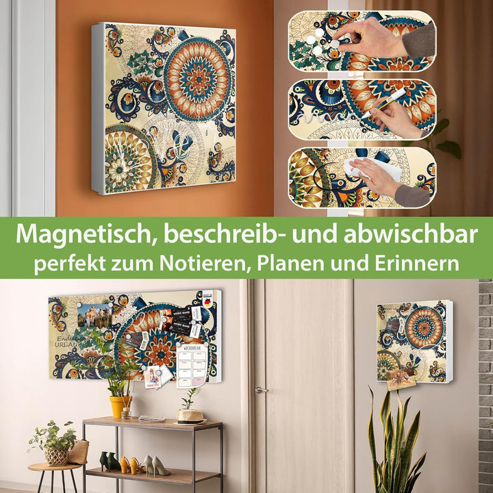 banjado Grosser Schlüsselkasten Metall - Schlüsselbox 30x30cm mit 32 Haken - Schlüsselkasten modern