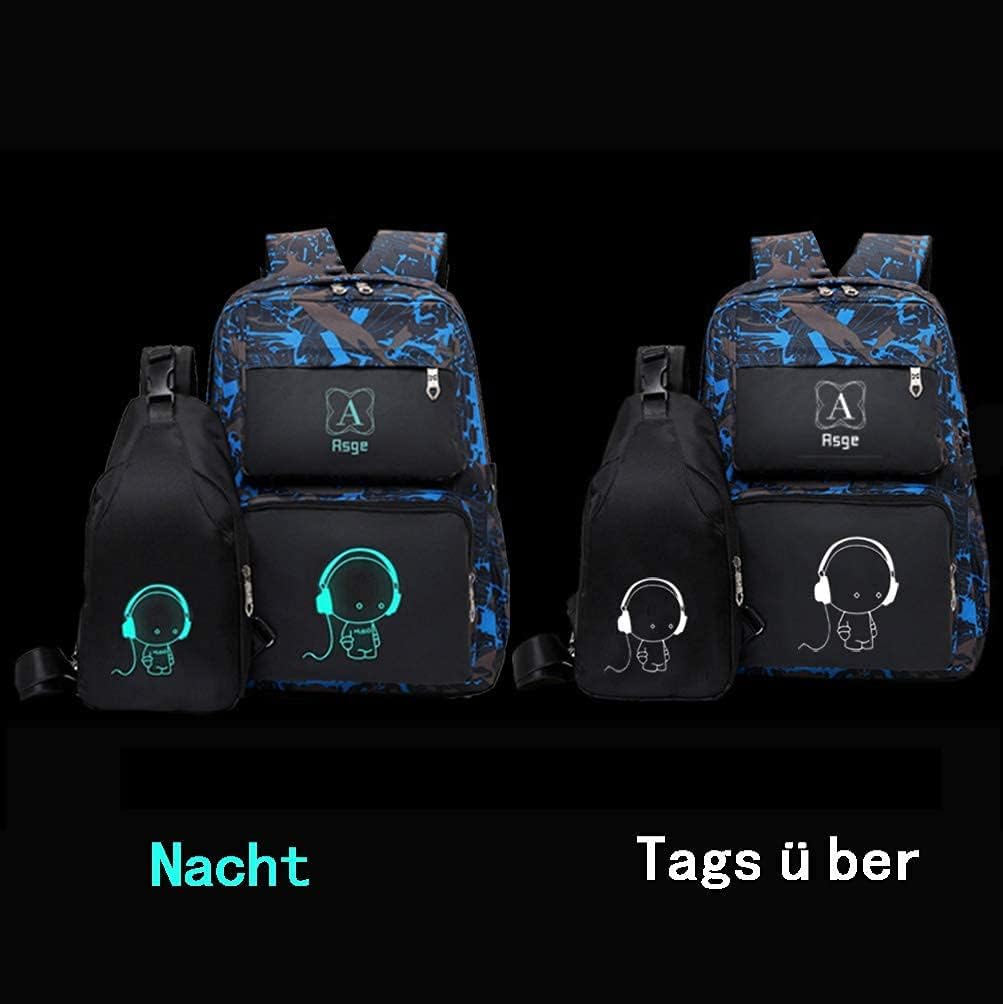 Asge Rucksack Jungen Schulrucksack Mädchen Teenager Jugendliche Coole Schule Daypacks Kinder Reflekt
