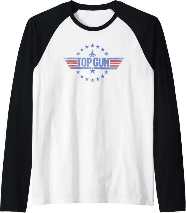 Top Gun Klassisches Sterne Kreis Logo Raglan