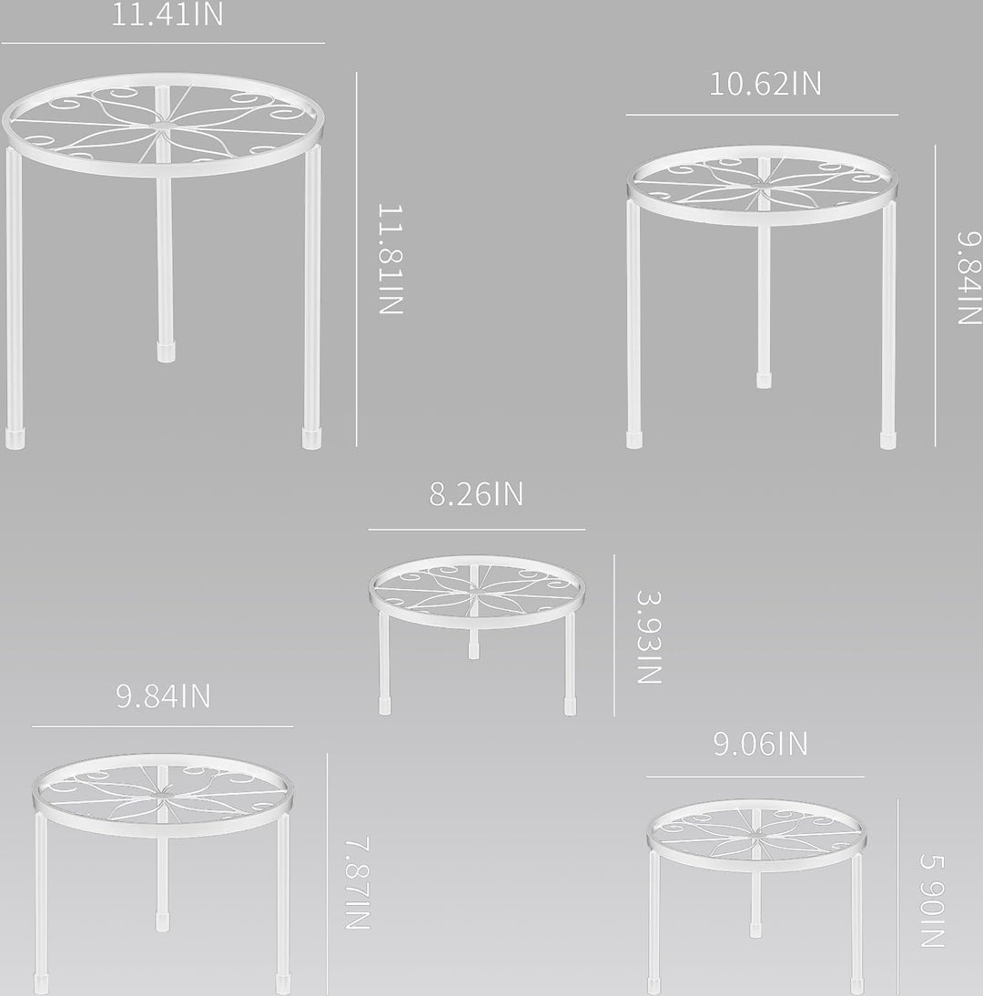 Ziwijity 5er-Set Blumenständer aus Metall, Pflanzenständer für Innen Aussen Garten Pflanzen,Blumento