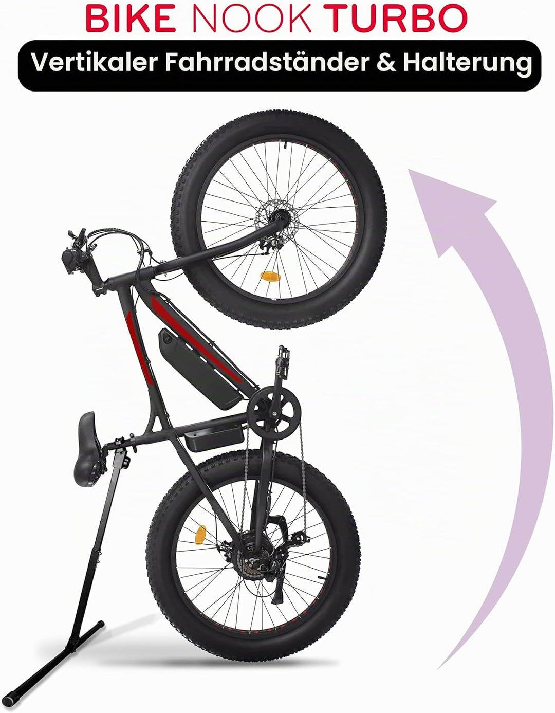 BIKE NOOK T Der originale vertikale Fahrrad-Bodenständer für die Aufbewahrung in der Garage sowie fü