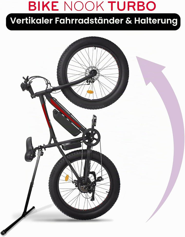BIKE NOOK T Der originale vertikale Fahrrad-Bodenständer für die Aufbewahrung in der Garage sowie fü