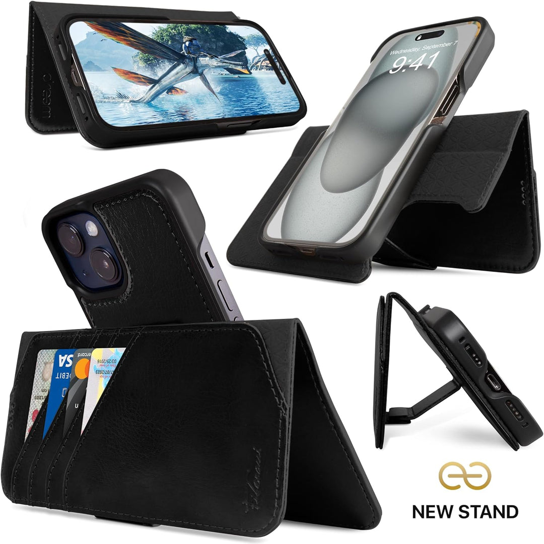 Dreem Fibonacci iPhone 15 Plus Brieftaschen-Etui / 2-in-1 stossfestes Etui und abnehmbares Folio aus