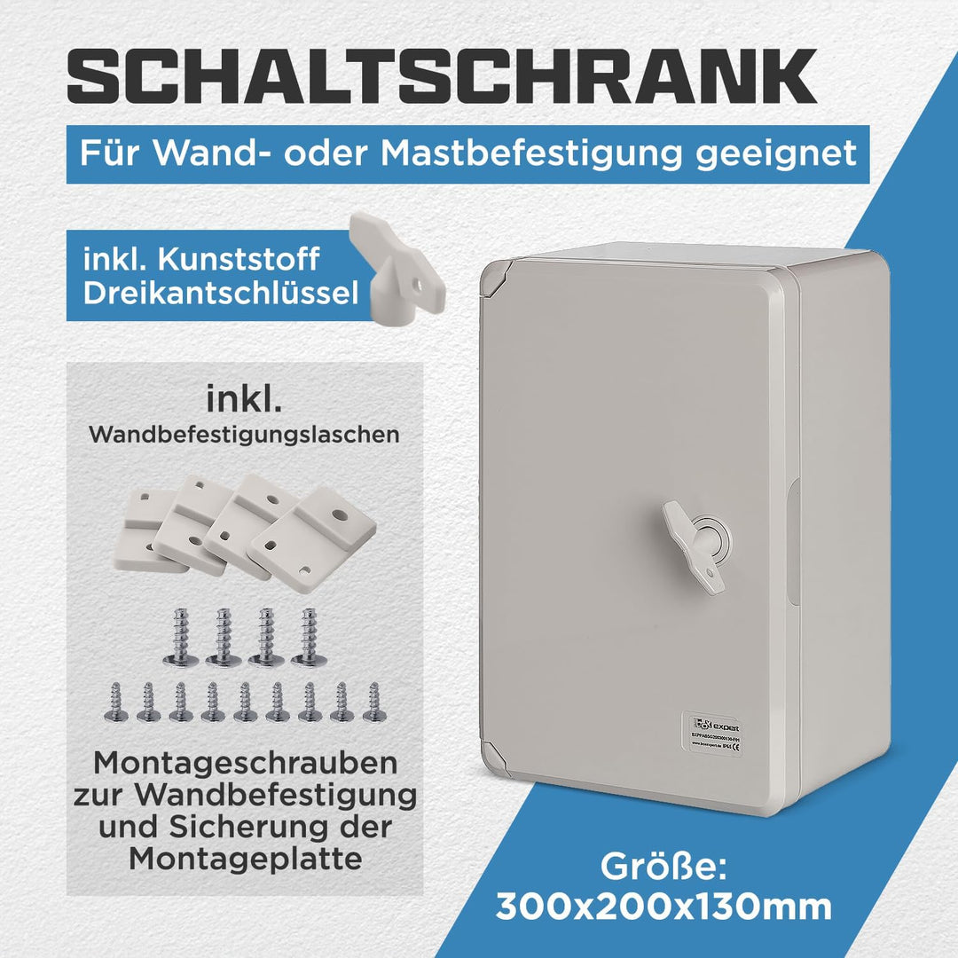 BOXEXPERT ABS Kunststoff Gehäuse Fleet Schaltschrank IP65 grau/transparent (ABS, 300x200x130mm