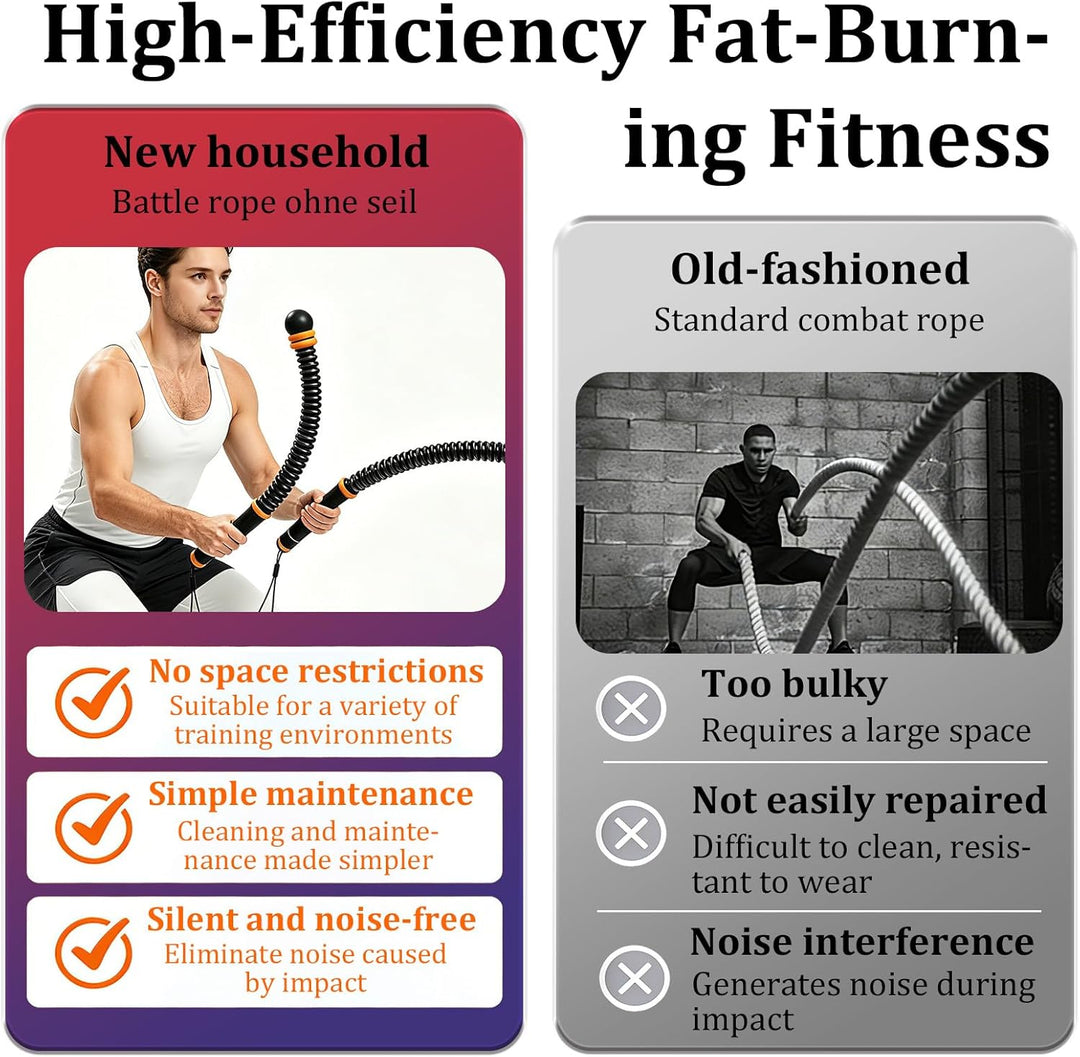 Battle Rope, Battle rope ohne seil, Verstellbare Battle Ropes, Ohne Seil Geräuschfreies Heimfitnessg