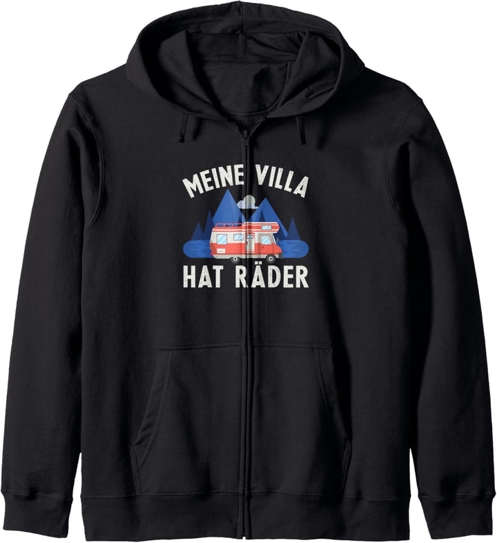 Camping Sprüche lustig - Meine Villa hat Räder Kapuzenjacke