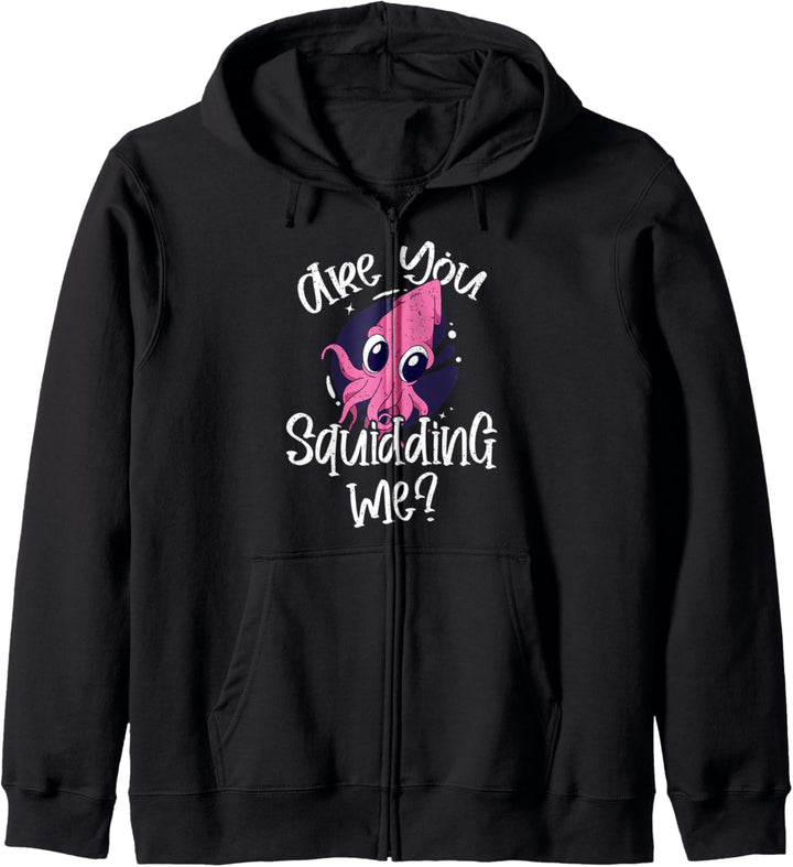 „Are You Squidding Me“ lustiges Meeresangeln Tintenfisch Octopus Kapuzenjacke