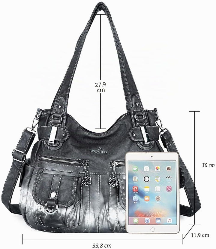 Angel Kiss Damen Handtasche Umhängetasche Leder Umhängetasche Gross Hobo Handtaschen 136