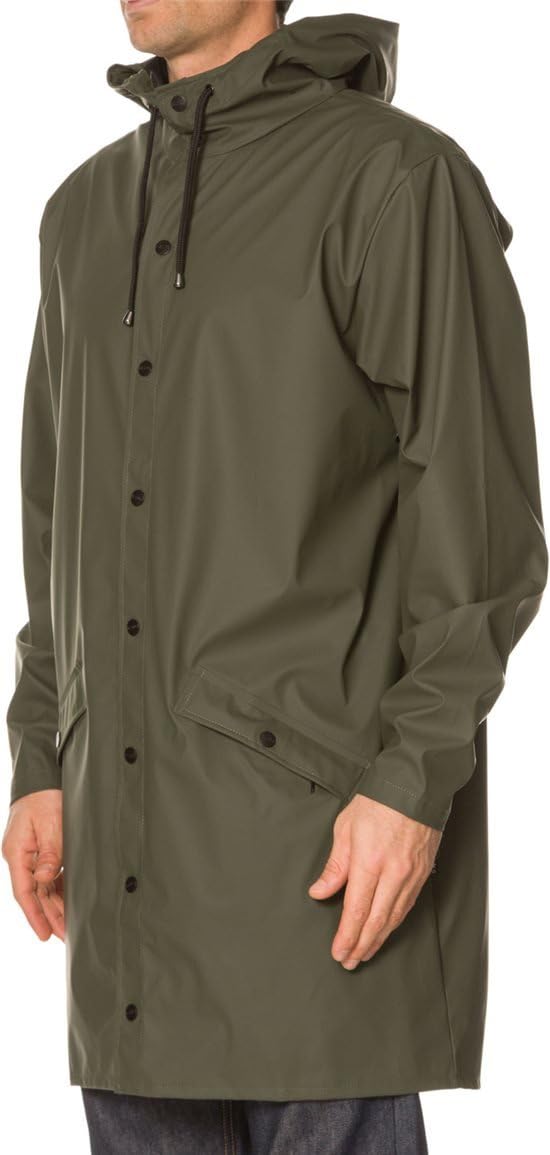 RAINS Herren Long Jacket Regenmantel Extra Small/Small (Herstellergrösse: Extra Small/Small) Grn (Gr