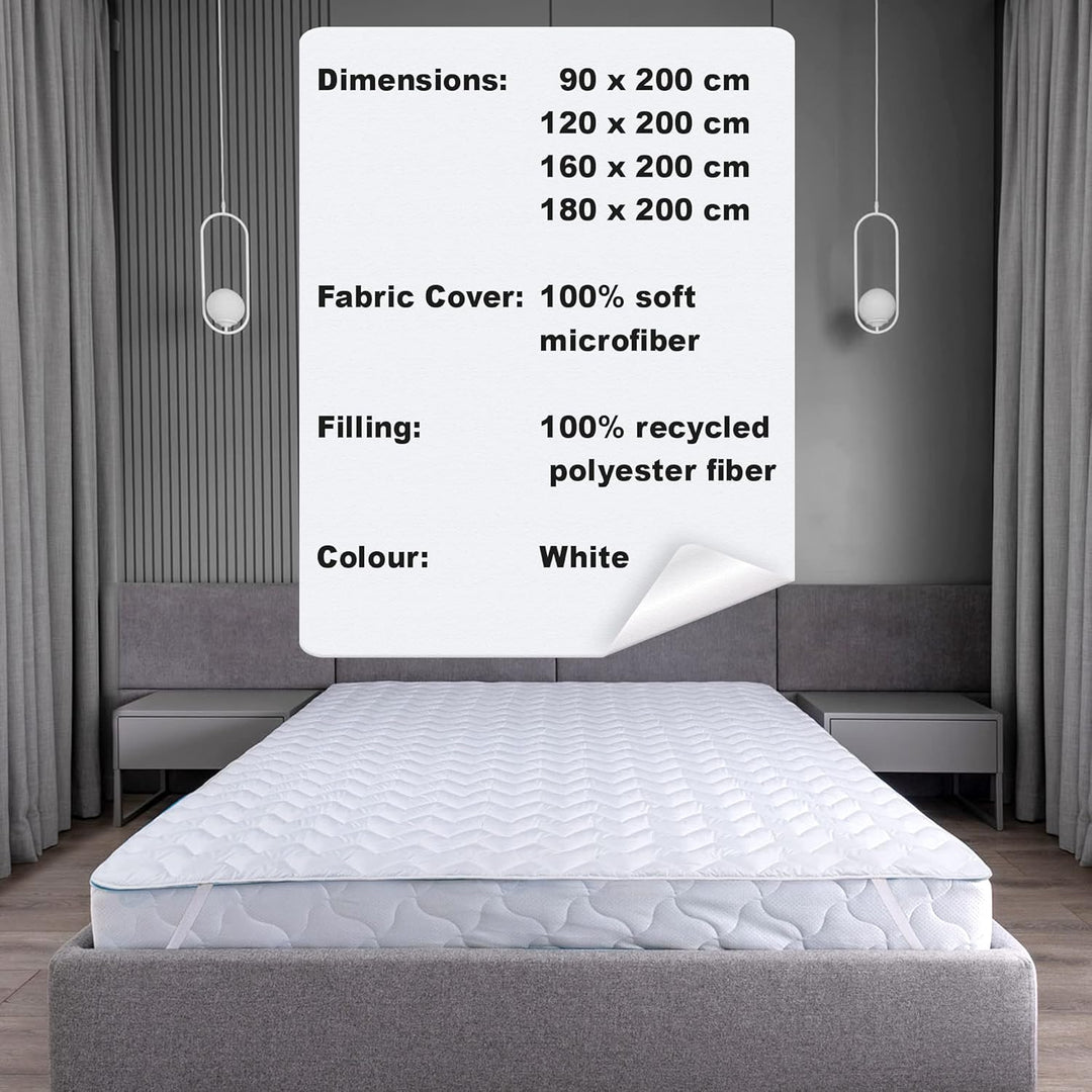 FAM Home Matratzenschoner 120 x 200 cm Waschbarer - Made IN Green Zertifizierte Gesteppte Matratzena