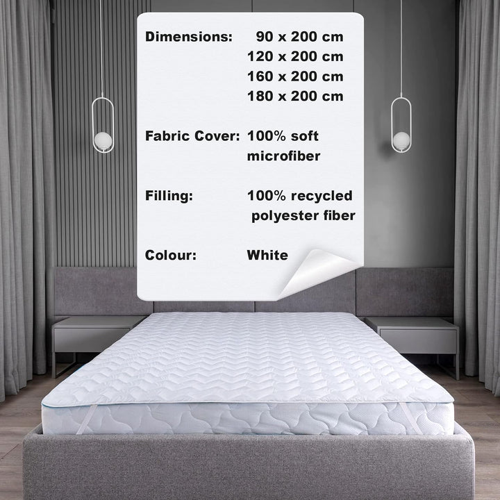 FAM Home Matratzenschoner 120 x 200 cm Waschbarer - Made IN Green Zertifizierte Gesteppte Matratzena