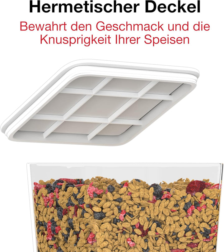Müslispender mit Kapazität 5L - Spender für Cerealien, Cornflakes, Müsli, Pasta, Trockenfutter - Fut